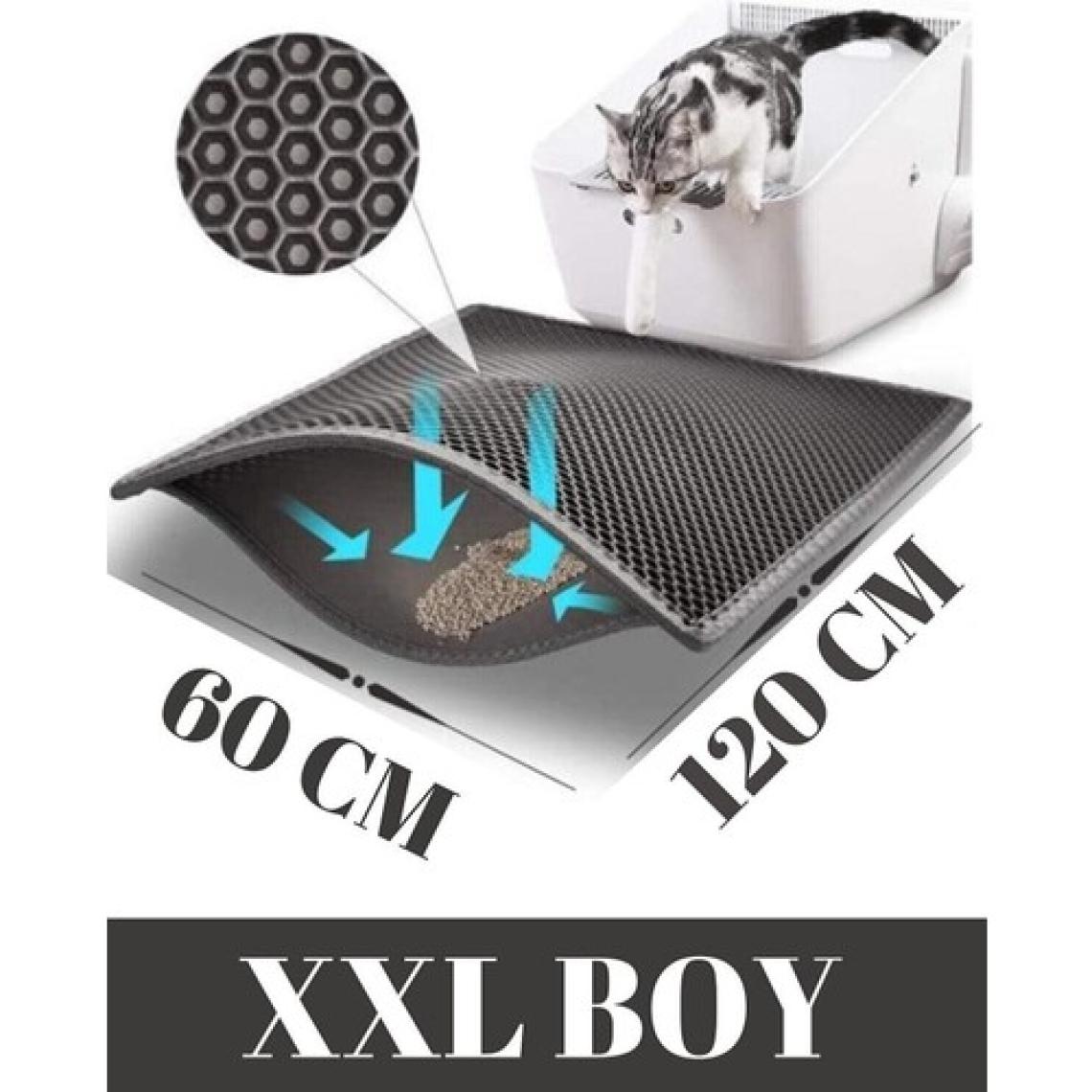 Bypet Kedi Tuvaleti Önü Elekli  Kedi Kumu Paspası- Xxl Boy- Gri Renk  (60 x 120 Cm)