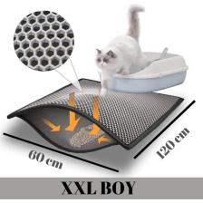 Bypet Kedi Tuvaleti Önü Elekli  Kedi Kumu Paspası- Xxl Boy- Gri Renk  (60 x 120 Cm)
