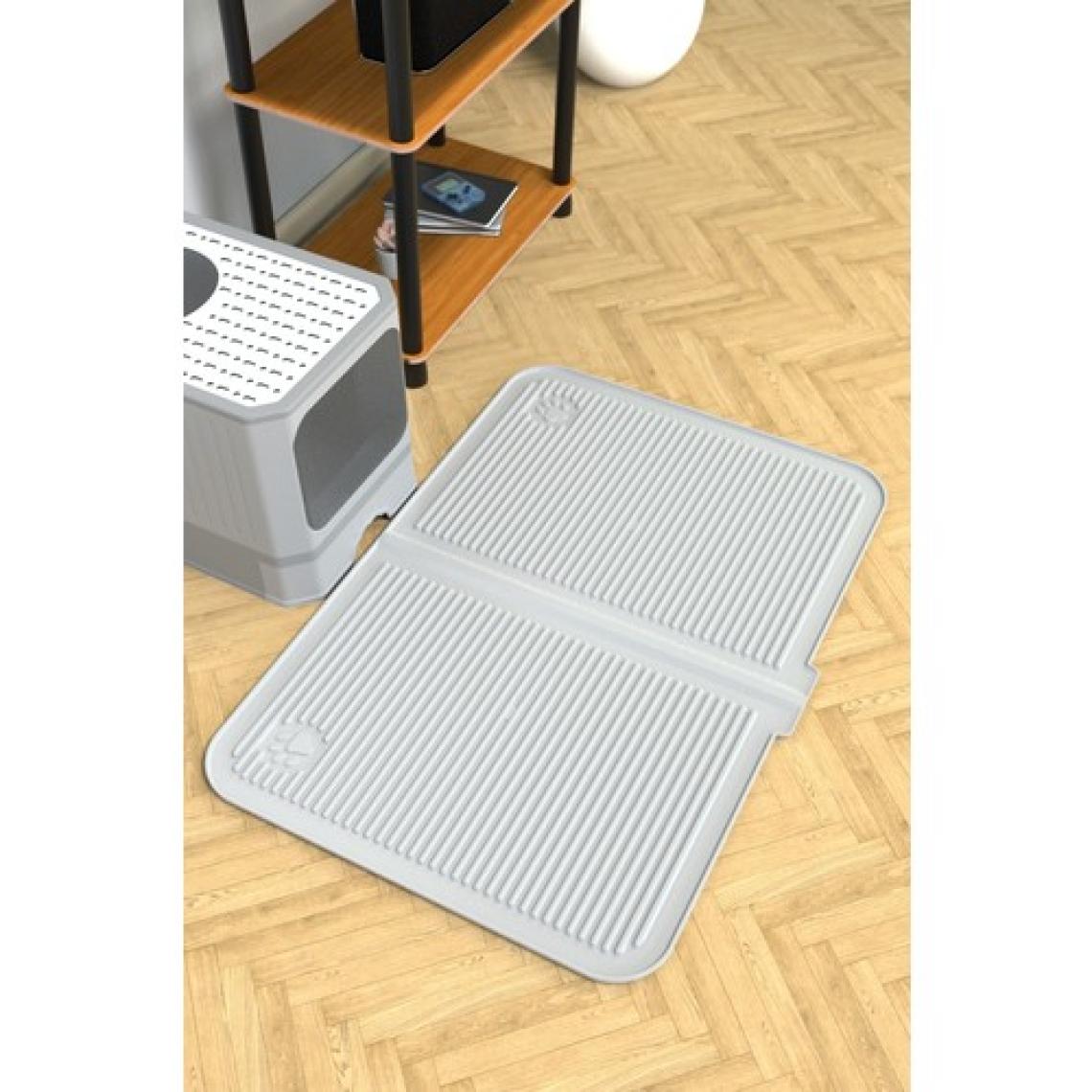 Ata Home Silikon Kum ve Mama Matı  Havuzlu Yıkanabilir Kedi Tuvaleti Önü Kedi Kumu Paspası Büyük Boy 40 x 60 cm