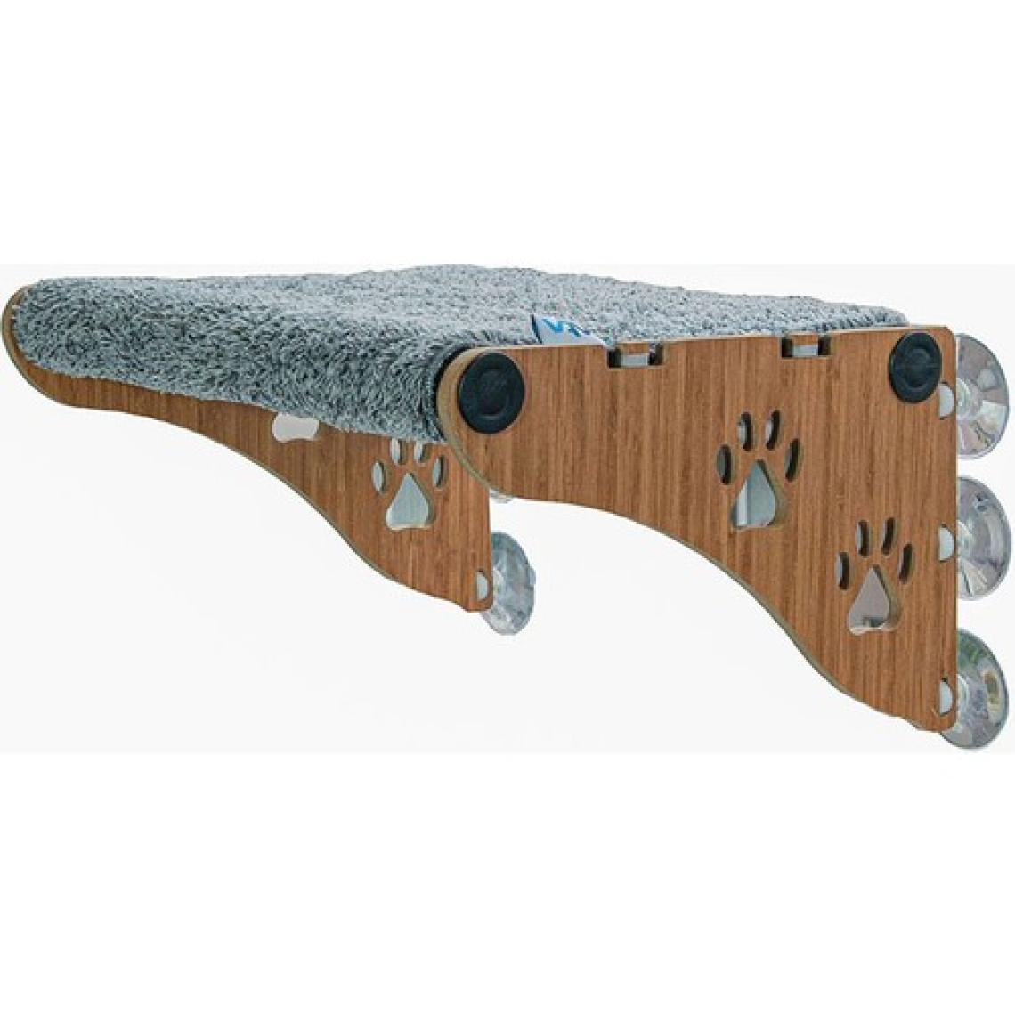 Ata Home Ahşap Cama Yapışan Kedi Yatağı Vantuzlu Cam Yatağı Terası