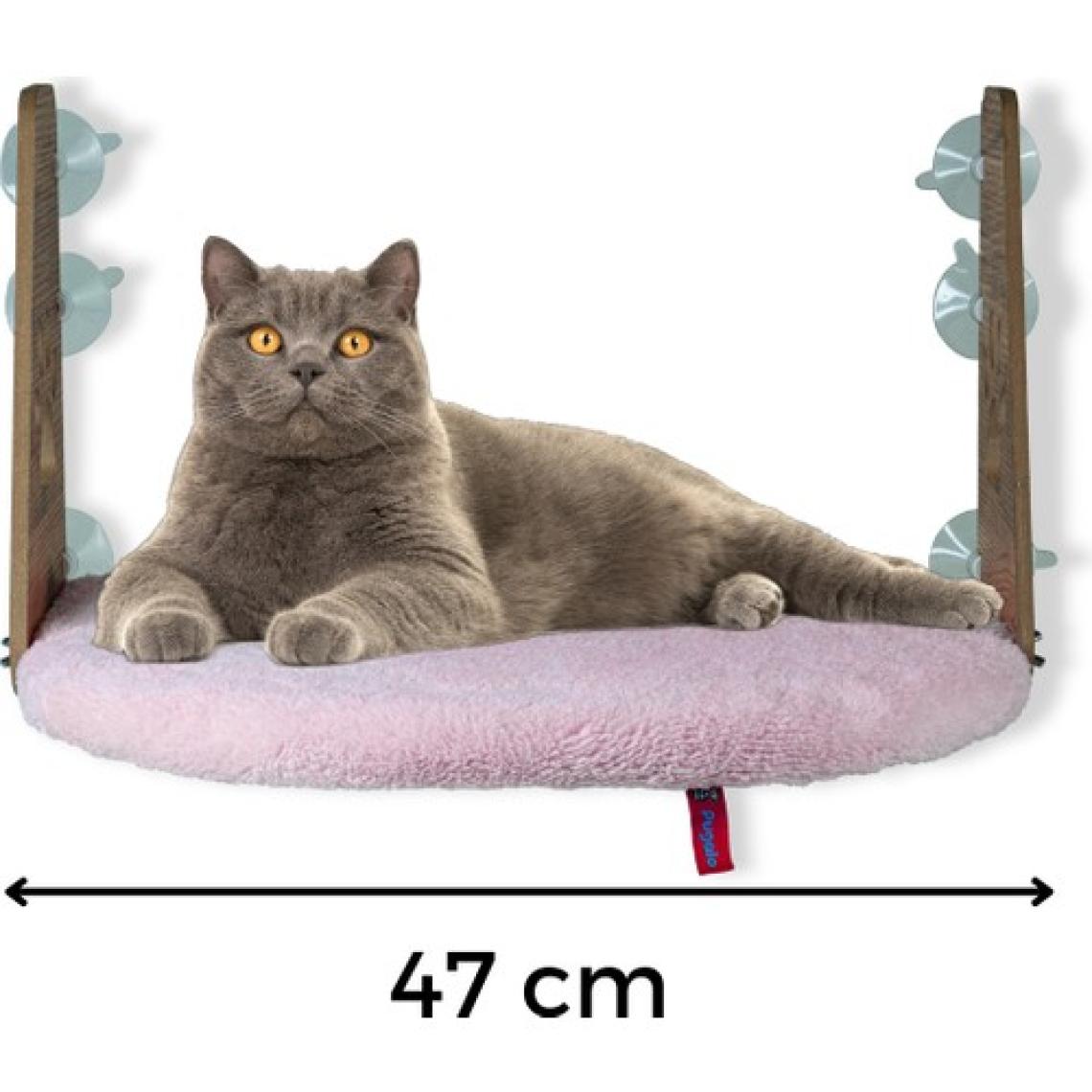Pugalo  Cam Yatağı Vantuzlu Kedi Cam Yatağı Pugalo Vantuzlu Yatak Pembe