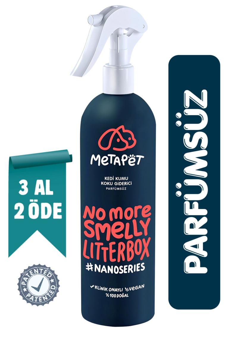 Metapet Nano Series Parfümsüz Kedi Kumu Koku Giderici, Doğal ve Kokusuz/naturel Kedi Tuvaleti Için Sprey, 400 ml