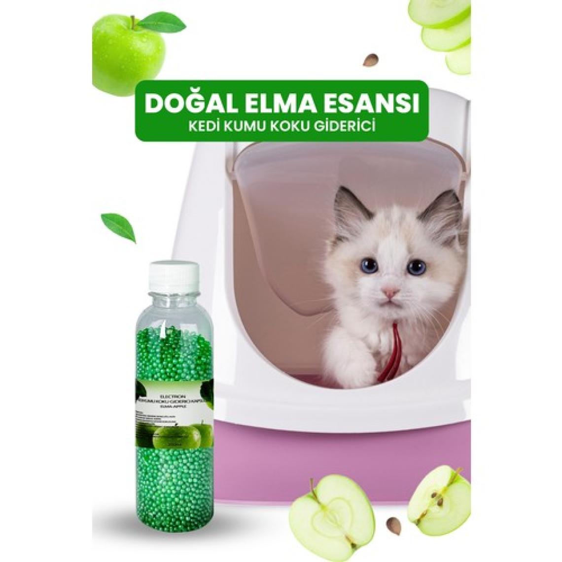 Kedi Kumu ve Tuvaleti Koku Giderici Granül, Elma Ferahlatıcı Etkili, Kokusuz Tuvalet Için, 250ML