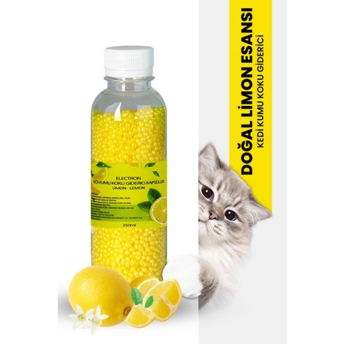 Kedi Kumu ve Tuvaleti Koku Giderici Granül, Limon Ferahlatıcı Etkili, Kokusuz Tuvalet Için, 250ML