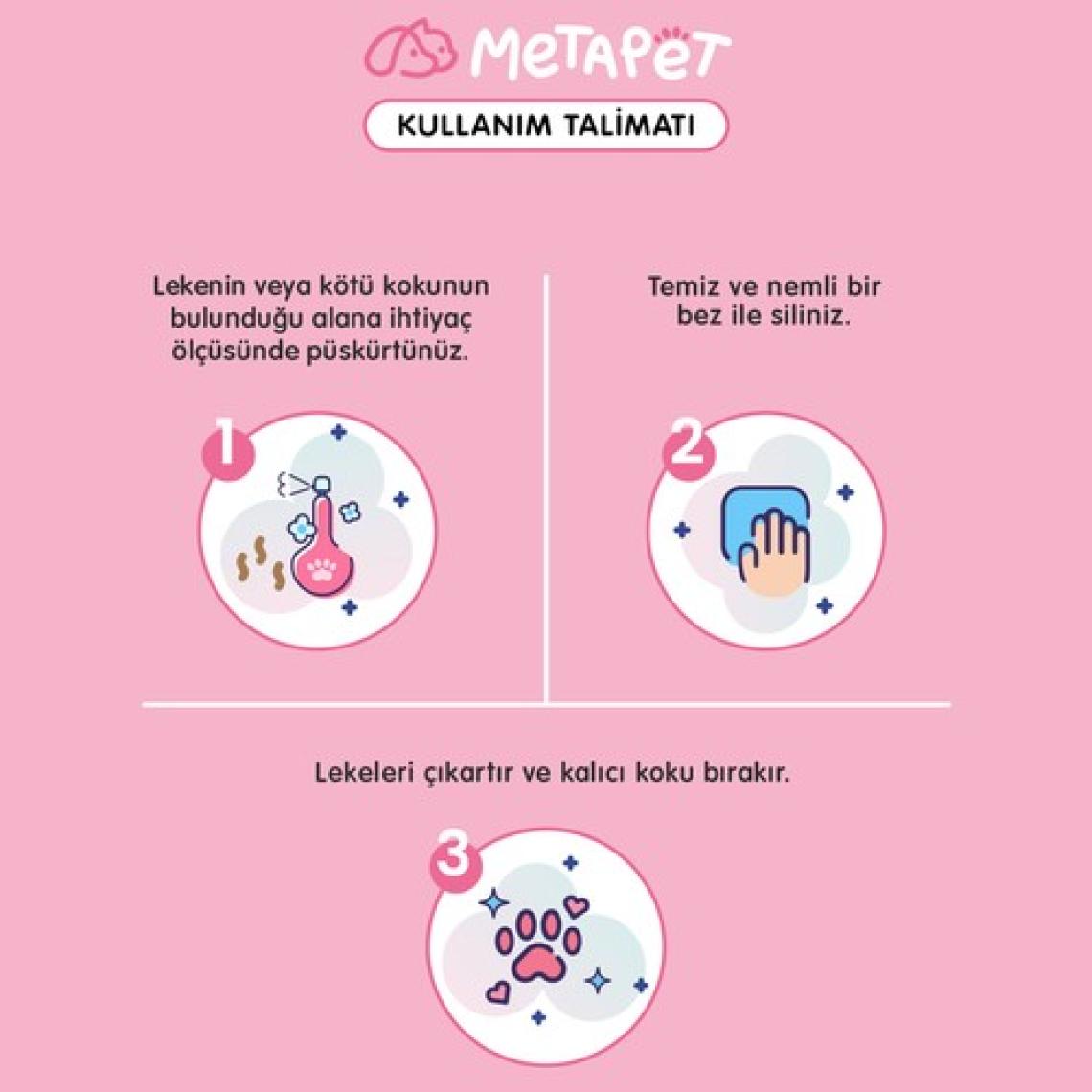 Metapet Bebek Pudrası Kokulu Kedi Idrar Ve Çişi Giderici, Tuvalet Lekelerini Çıkarıcı Sprey, 500 ml