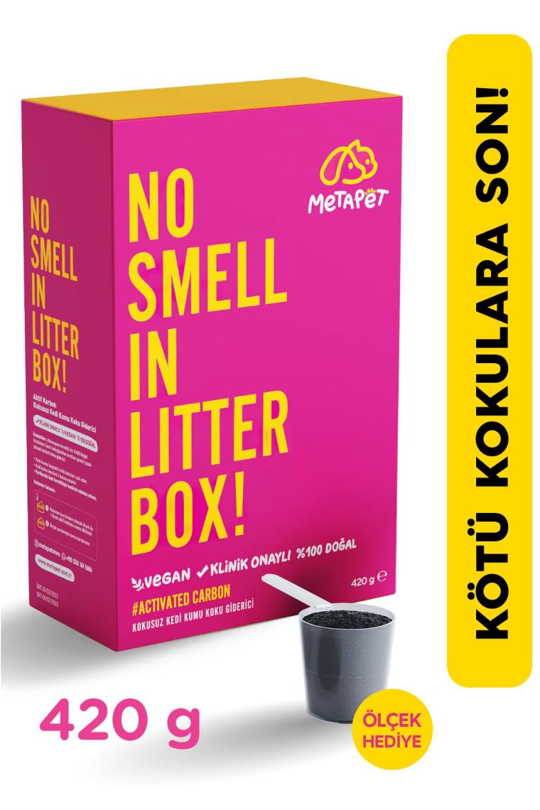 Kedi Kumu Koku Giderici Set, Kokusuz Kedi Kumu için Aktif Karbon (420 gr) ve Bahar Esanslı Sprey
