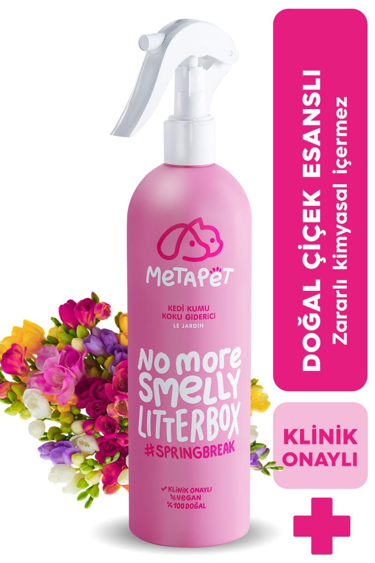 Kedi Kumu Koku Giderici Set, Kokusuz Kedi Kumu için Aktif Karbon (420 gr) ve Bahar Esanslı Sprey