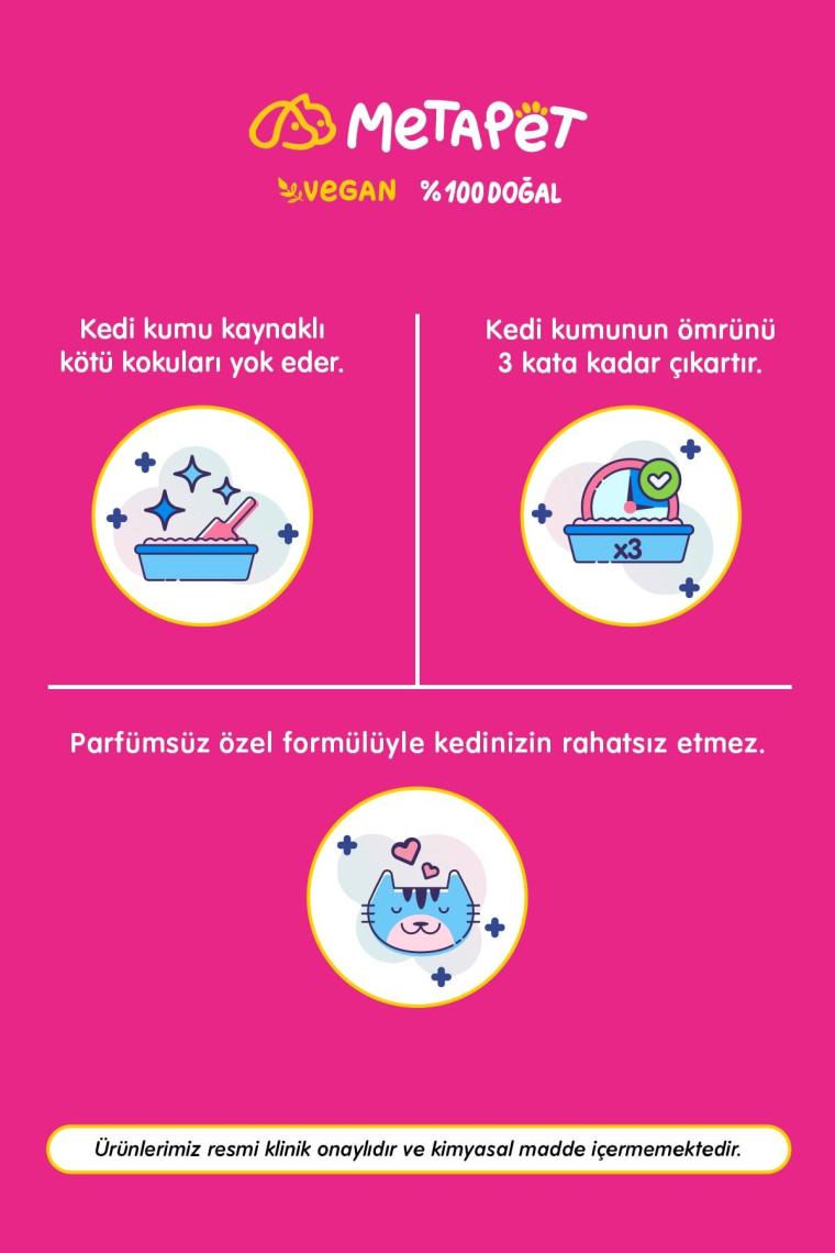 Kedi Kumu Koku Giderici, 420 Gram, Kokusuz Kedi Tuvaleti, Doğal Kum Kokusu Önleyici Aktif Karbonlu