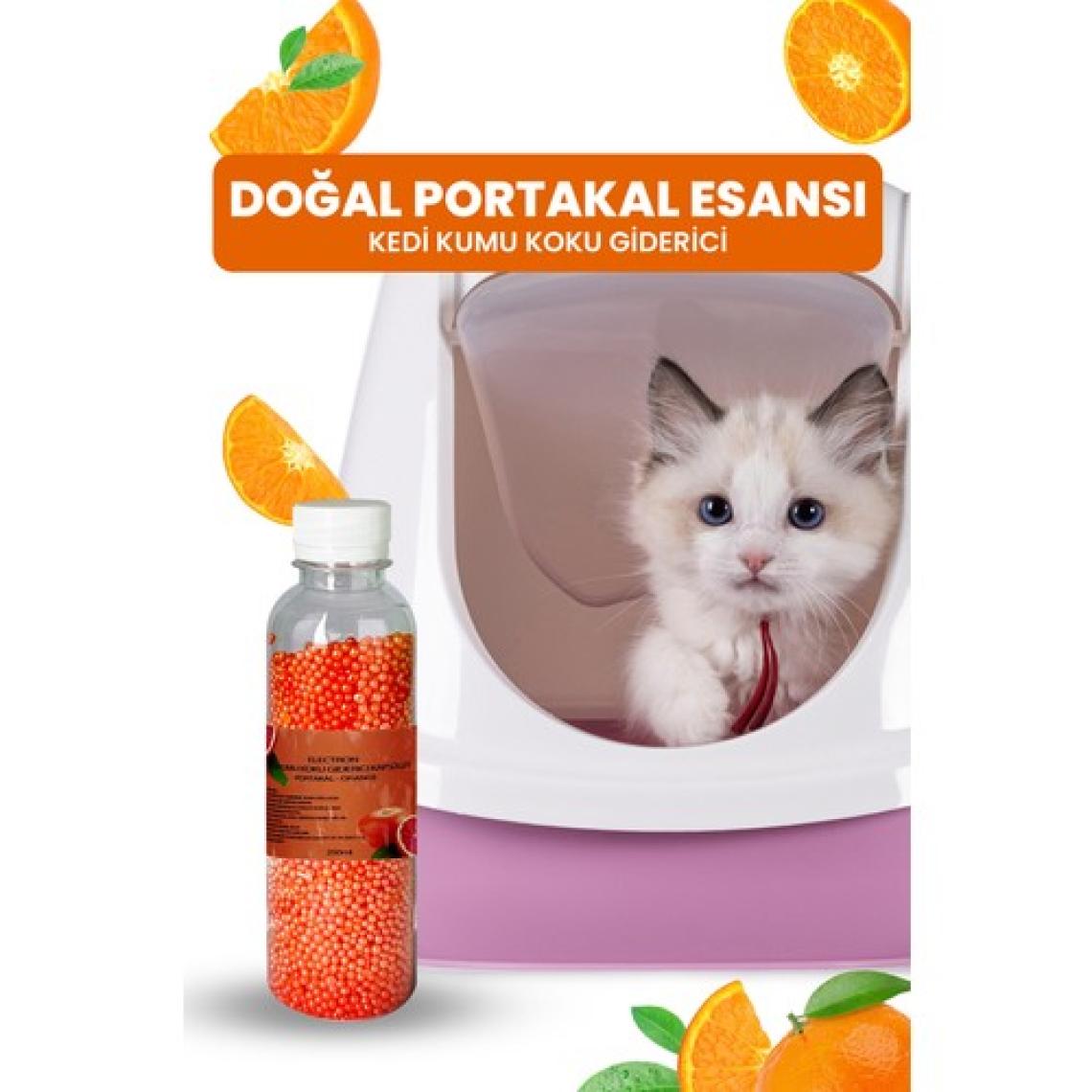 Kedi Kumu ve Tuvaleti Koku Giderici Granül, Portakal Ferahlatıcı Etkili, Kokusuz Tuvalet Için, 250ML
