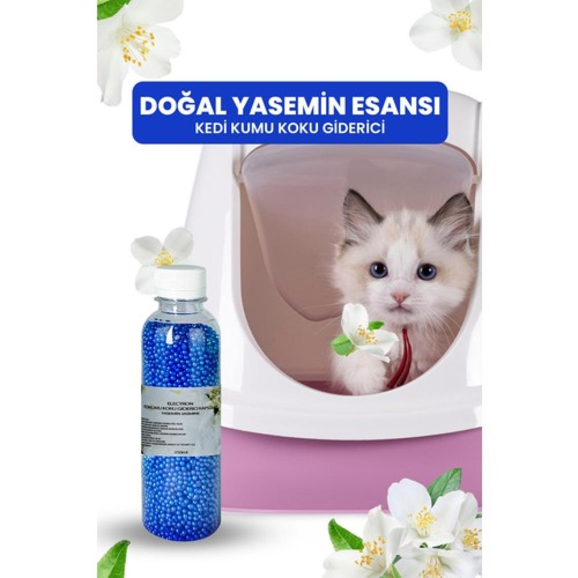 ELECTRON Kedi Kumu ve Tuvaleti Koku Giderici Granül, yasemin Ferahlatıcı Etkili, Kokusuz Tuvalet İçin, 250ml