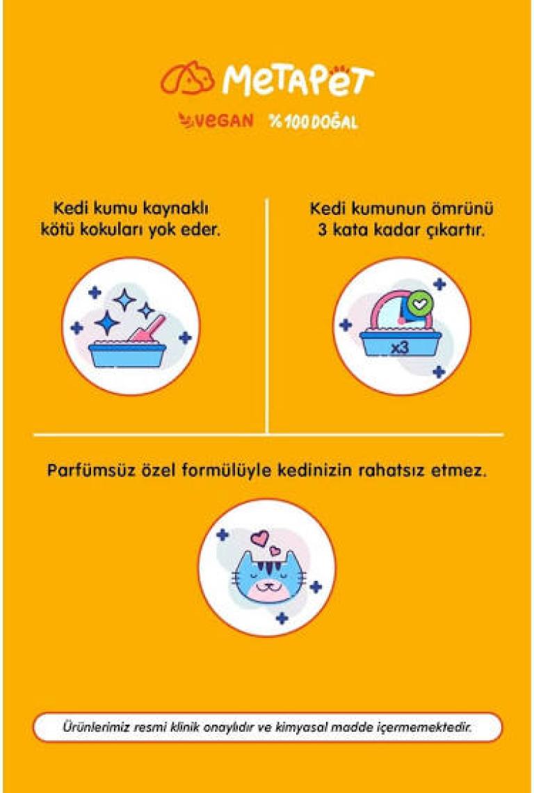 Metapet Parfümsüz Özel Kedi Kumu Koku Giderici, Doğal Ve Kokusuz/naturel Kedi Tuvaleti Için Sprey, 400 ml