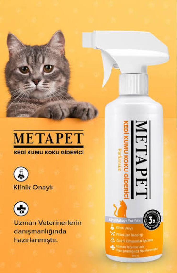 Metapet Parfümsüz Özel Kedi Kumu Koku Giderici, Doğal Ve Kokusuz/naturel Kedi Tuvaleti Için Sprey, 400 ml
