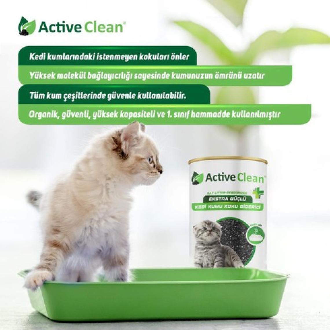 Active Clean Plus Kedi Kumu Koku Giderici 420 gr 3'lü Set