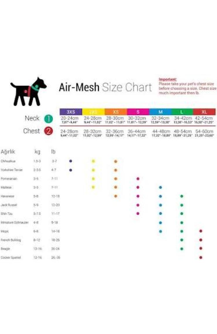 Tailpetz Air-Mesh Harness Köpek Göğüs Tasması 3XSmall Mavi
