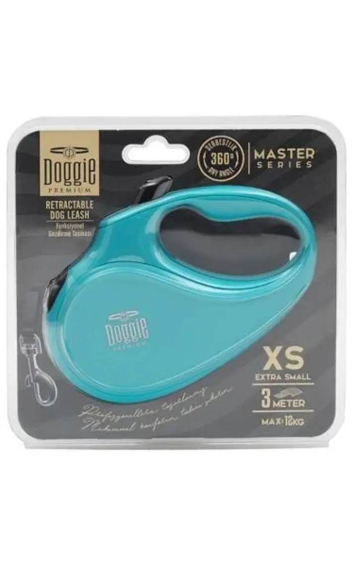 Doggie Doggie  Otomatik Köpek Tasması Master Seri M Light Blue