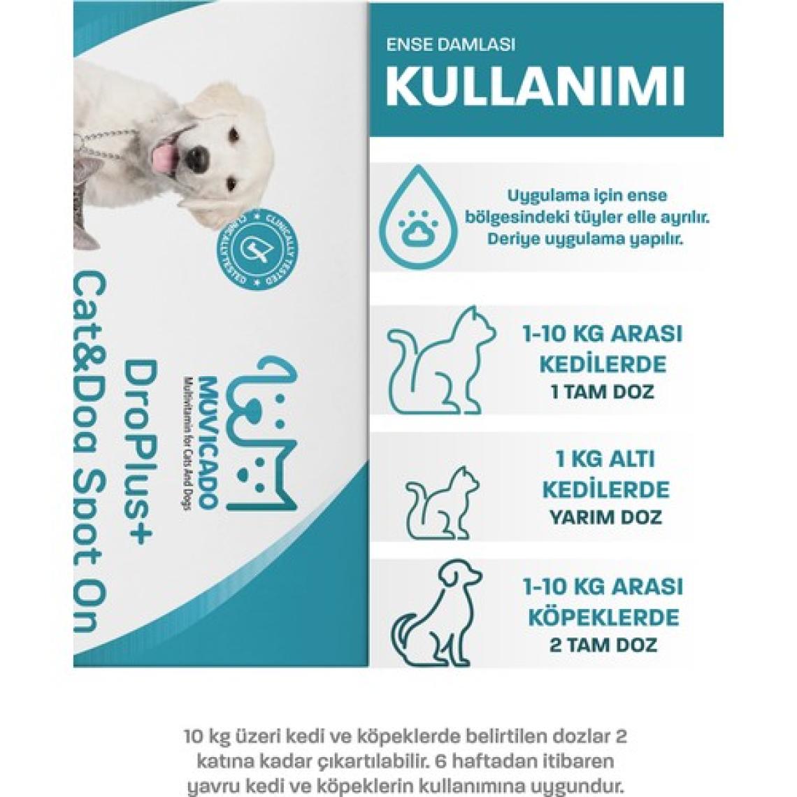 Kedi Köpek Dış Parazit Ense Deri Damlası - Bit Kene Pire Deri Bakımı Bitkisel Damla 4x1 ml ( Köpek ve Kedi İç Dış Parazit Damlası Harici Kullanım İçindir)
