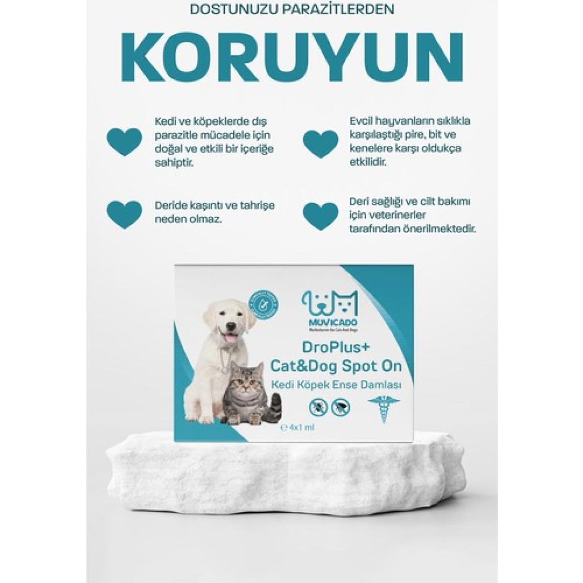 Kedi Köpek Dış Parazit Ense Deri Damlası - Bit Kene Pire Deri Bakımı Bitkisel Damla 4x1 ml ( Köpek ve Kedi İç Dış Parazit Damlası Harici Kullanım İçindir)