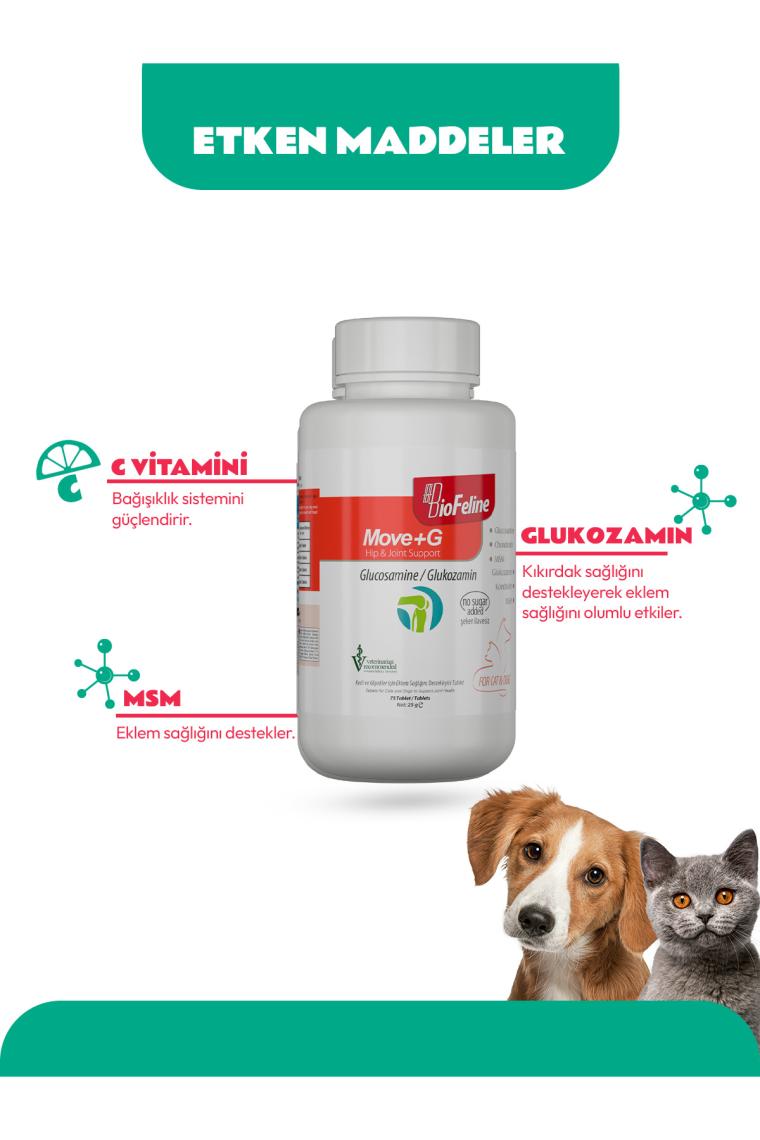 Move G Glucosamine Tablet (KEDİ VE KÖPEKLER İÇİN EKLEM VE KAS DESTEĞİ) 75 Tablet