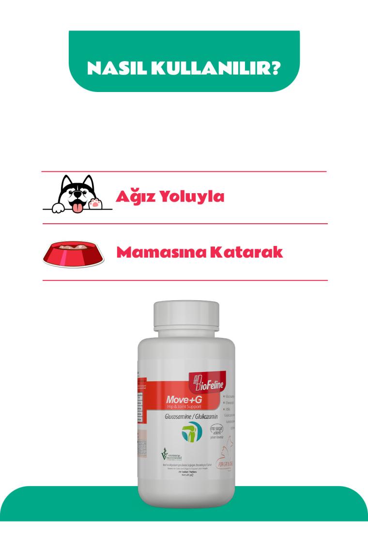Move G Glucosamine Tablet (KEDİ VE KÖPEKLER İÇİN EKLEM VE KAS DESTEĞİ) 75 Tablet