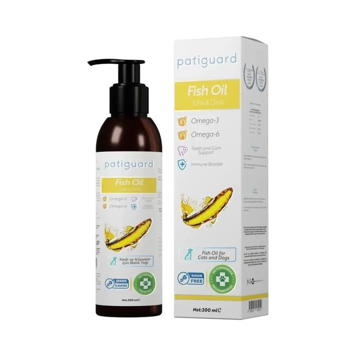 Fish Oil 200ML Kedi ve Köpek Için Omega 3 ve 6 Içerikli Balık Yağı