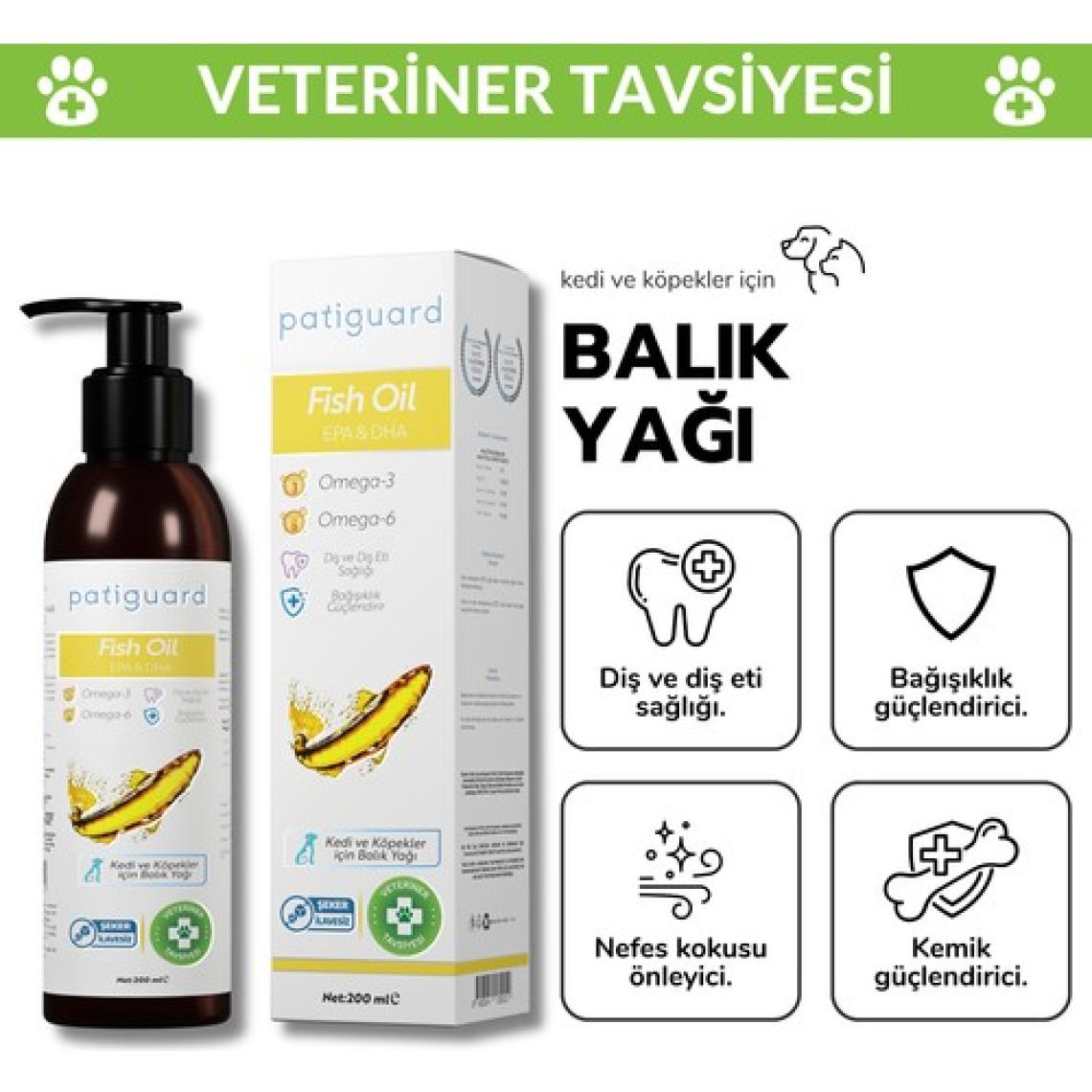 Fish Oil 200ML Kedi ve Köpek Için Omega 3 ve 6 Içerikli Balık Yağı