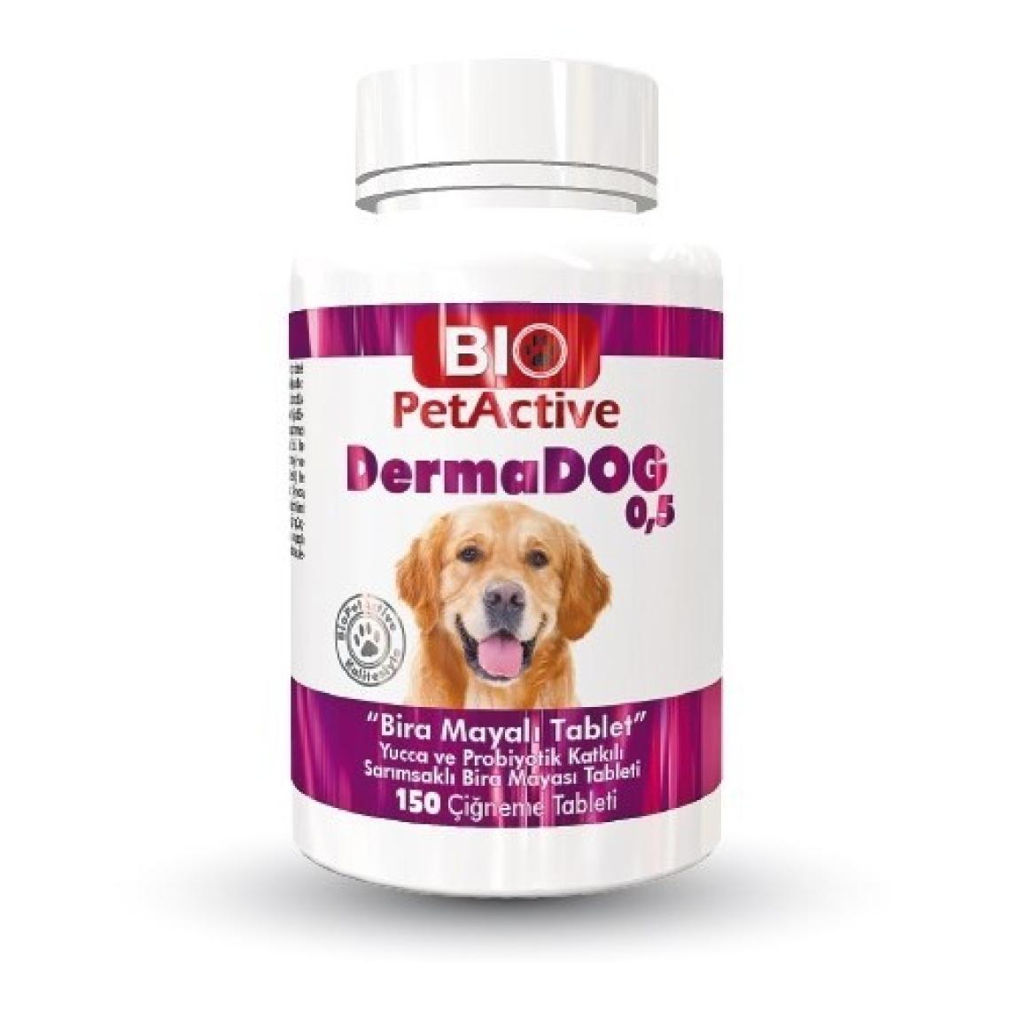 Biopetactive Çiğneme Tableti Dermadog 0,5 (Yucca, Biotin Katkılı Sarımsak Tablet- 150) 75Gr