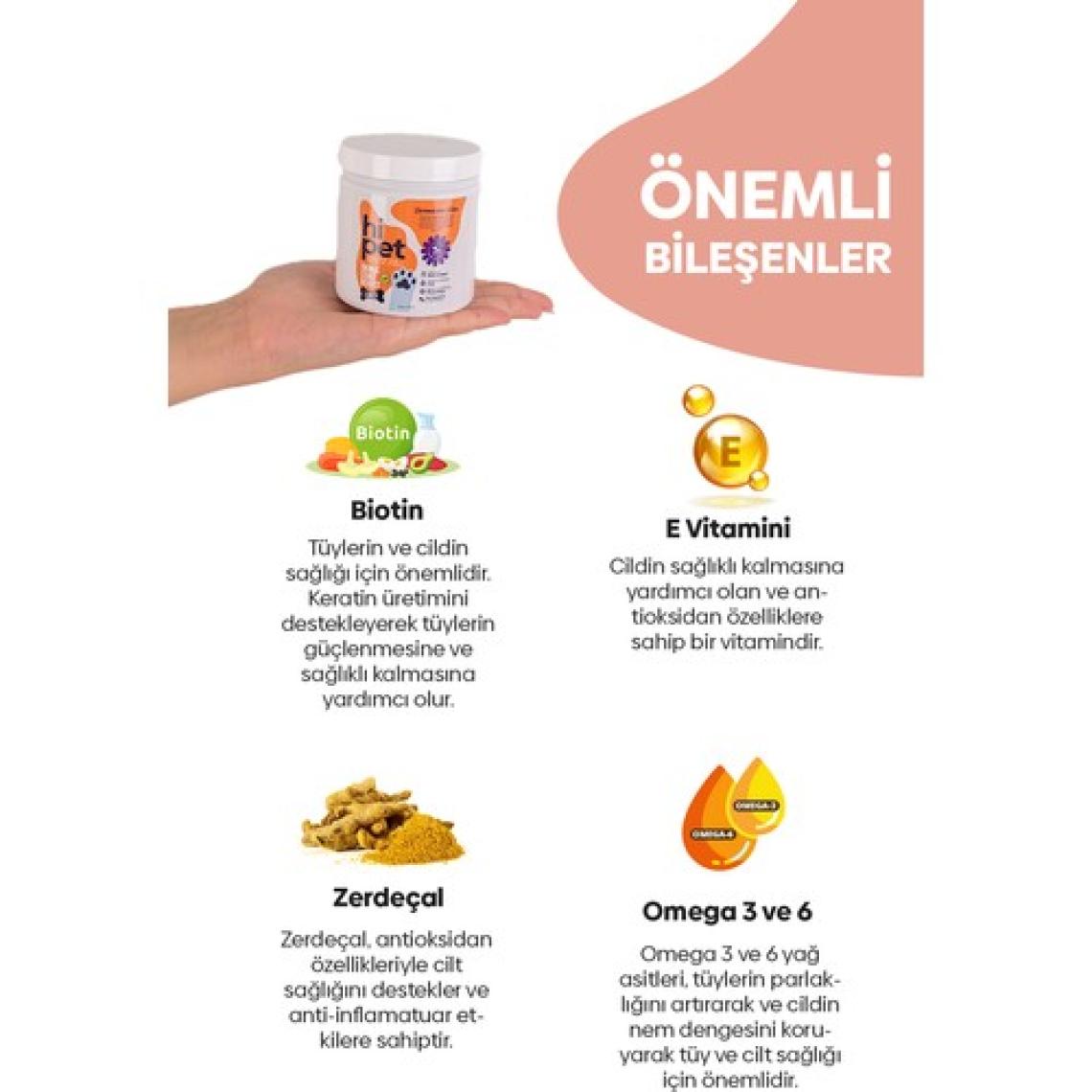 HiPet Deri ve Tüy Güçlendirici Çiğnenebilir Tablet (Dermacare)
