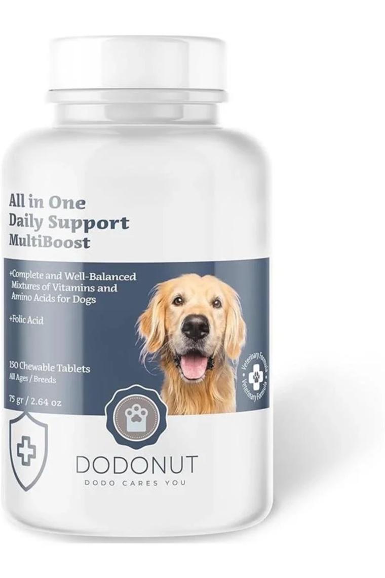 Dodonut Multiboost Köpekler Için Multivitamin ve Amino Asit Besin Takviyesi, 150 Tablet
