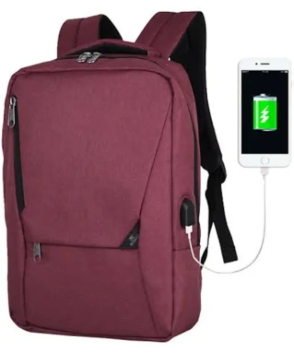 My Valice Smart Bag Active USB Şarj Girişli Slim Notebook Sırt Çantası Bordo