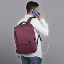 My Valice Smart Bag Active USB Şarj Girişli Slim Notebook Sırt Çantası Bordo