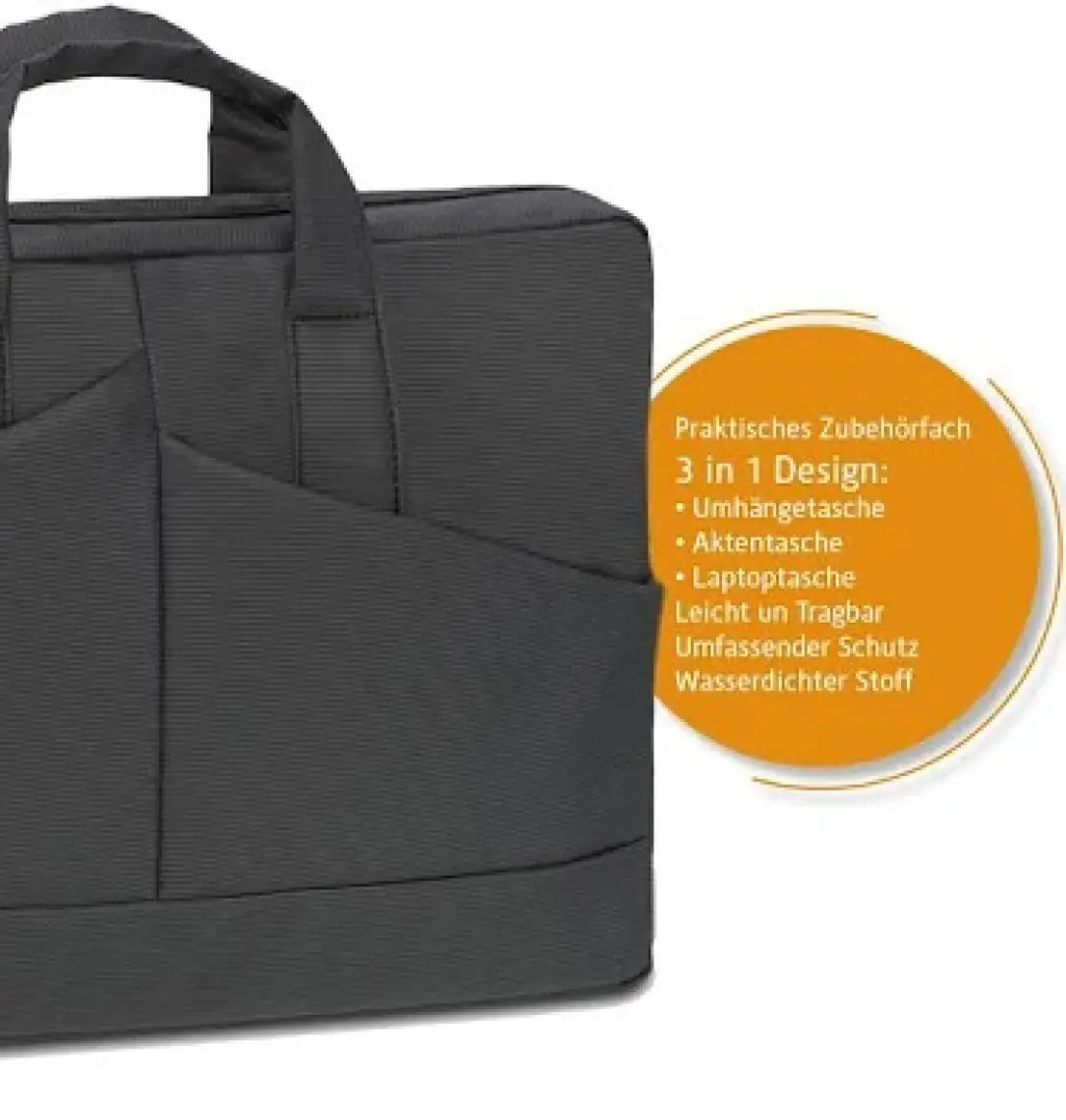 Vegmann AV6457 Laptop Çantası 17.3" Notebook Bilgisayar Laptop Evrak Çantası - Siyah -Unisex