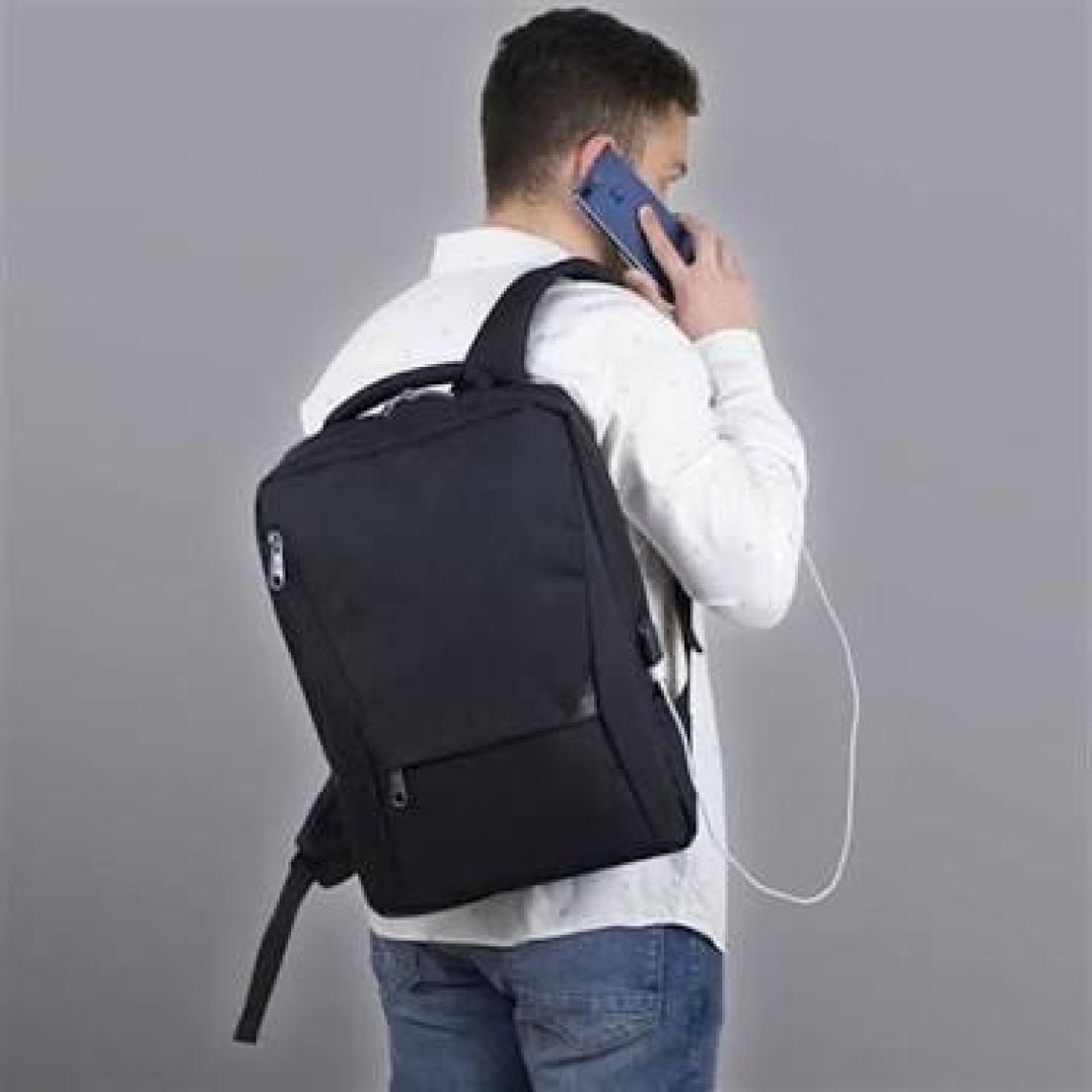 My Valice Smart Bag Active USB Şarj Girişli Slim Notebook Sırt Çantası Siyah
