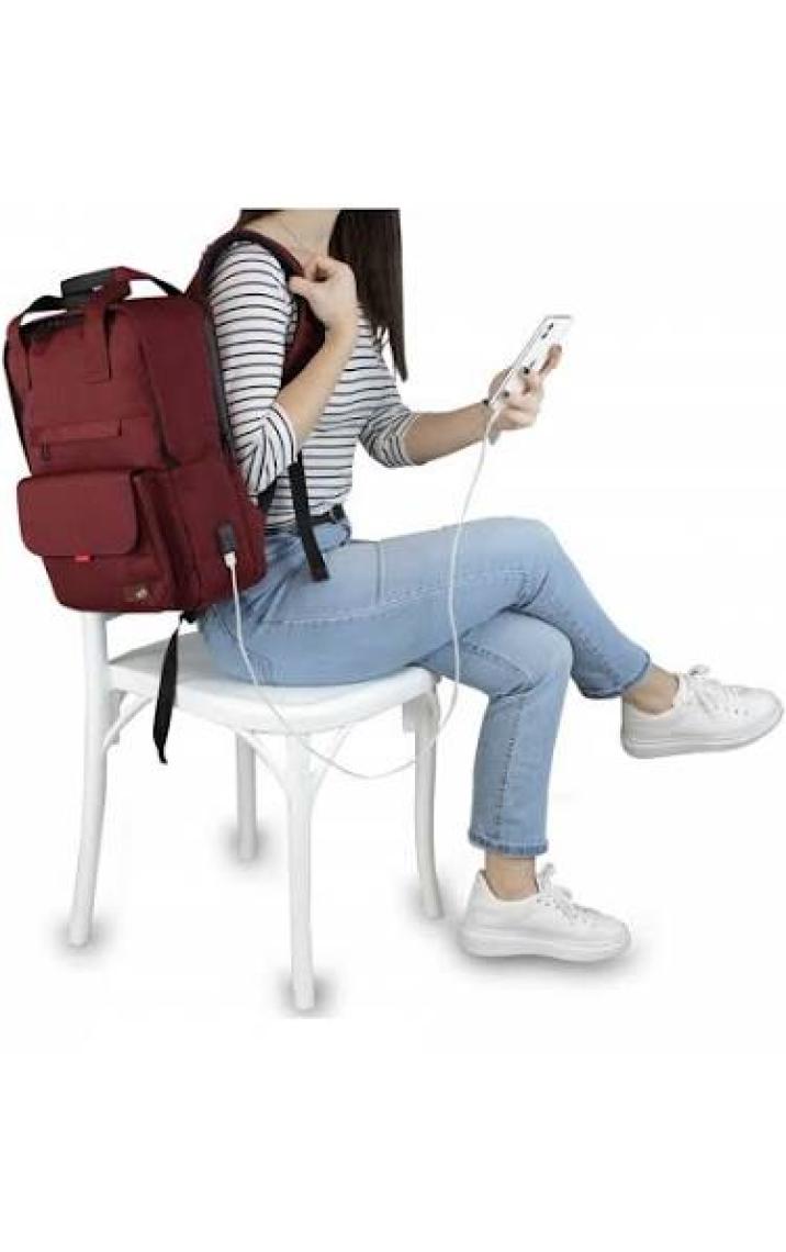 My Valice Smart Bag USB Şarj Girişli Akıllı Sırt Çantası 1205 Bordo