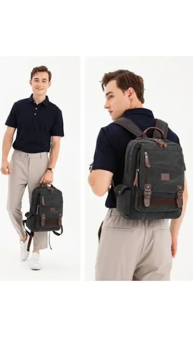 C-Active Büyük Boy Erkek Sırt Çantası Kanvas Kumaş 1303