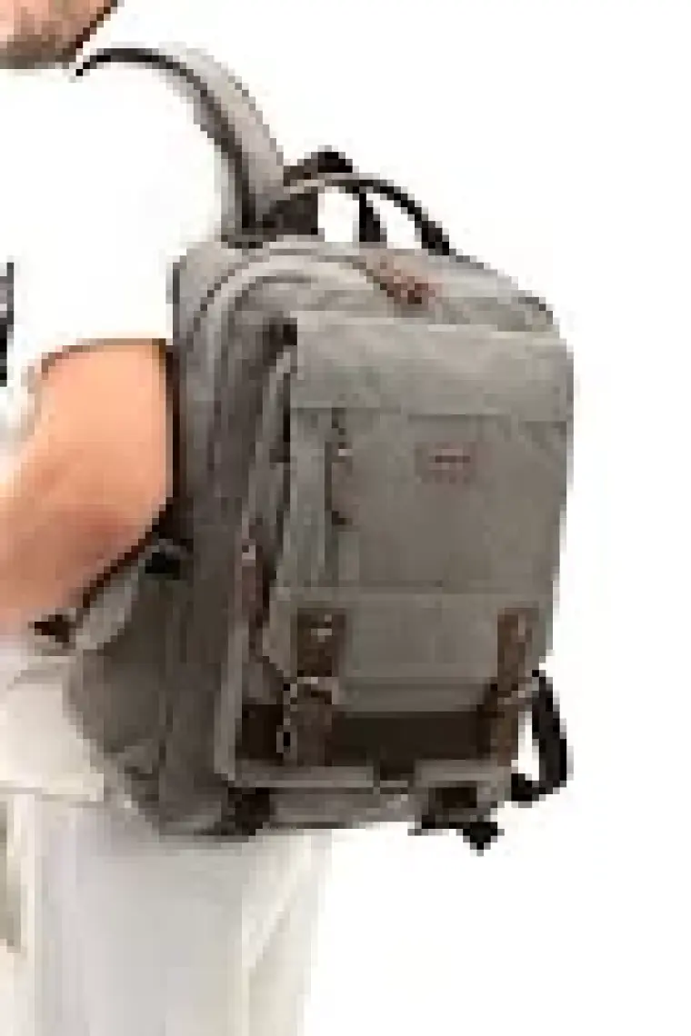 Byhakan EBA-6235 Kanvas Sırt Çantası Laptop Bölmeli Kamp Seyahat Okul Çantası