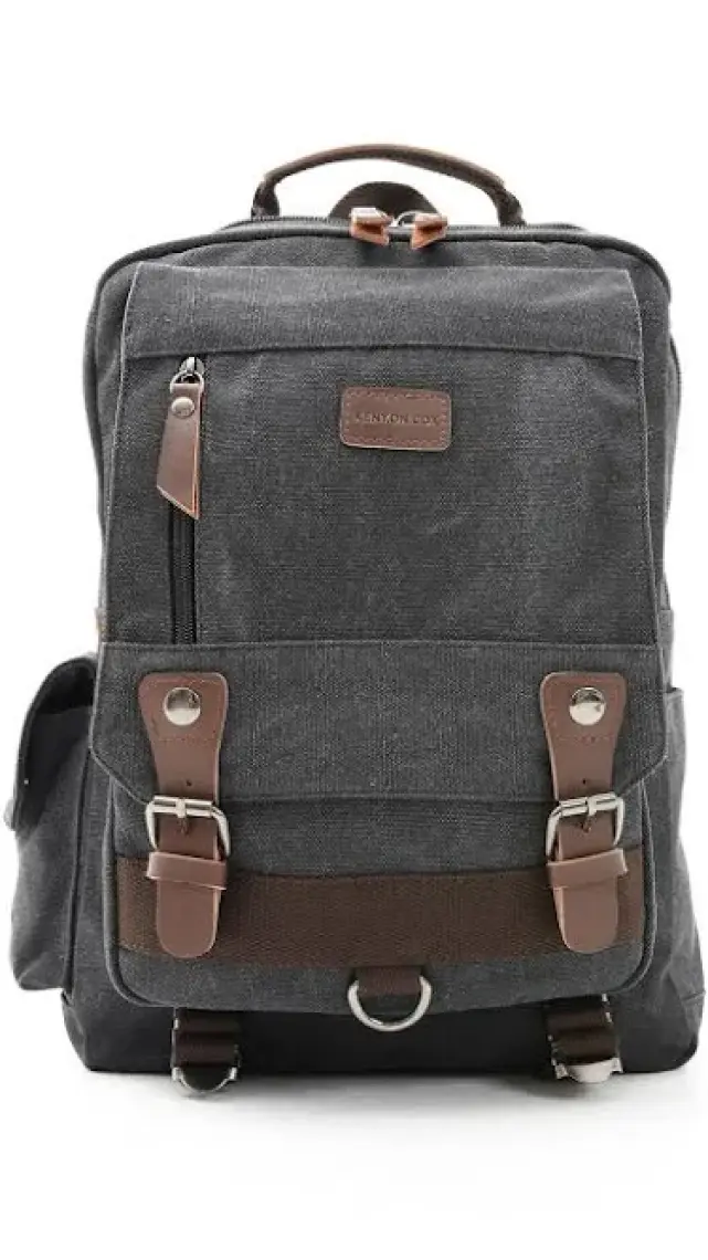 Byhakan EBA-6235 Kanvas Sırt Çantası Laptop Bölmeli Kamp Seyahat Okul Çantası