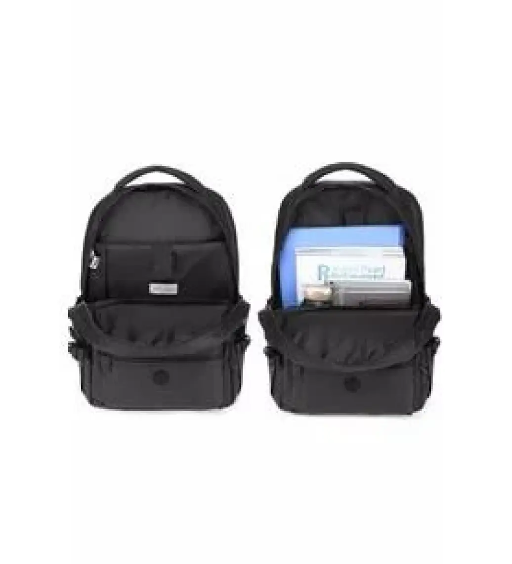 Smart Bags Gumi Kumaş Uniseks Büyük Boy Sırt Çantası 8661 Siyah