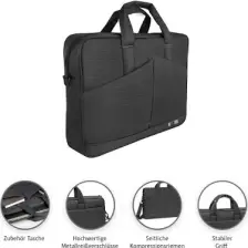 Vegmann AV6457 Laptop Çantası 17.3" Notebook Bilgisayar Laptop Evrak Çantası - Siyah -Unisex