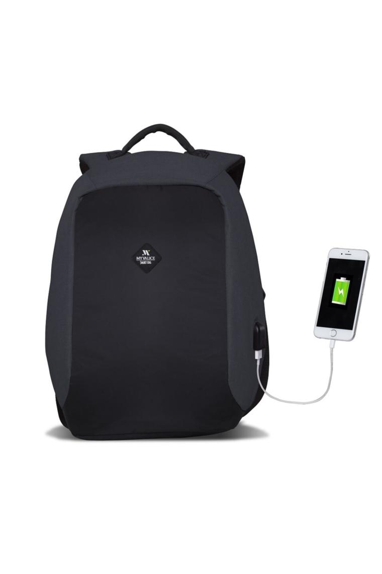 My Valice Smart Bag Secret USB Şarj Girişli Akıllı Sırt Çantası Füme