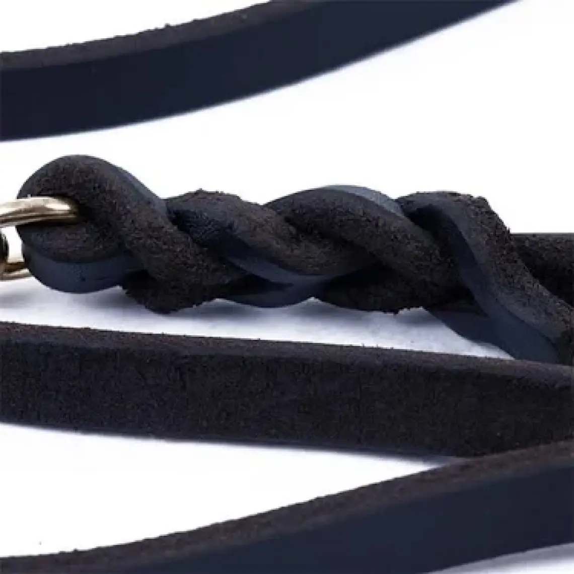Eğitim Serisi Örgülü Yağlı Deri Köpek Gezdirme Kayışı S 1.1x150cm Kahverengi