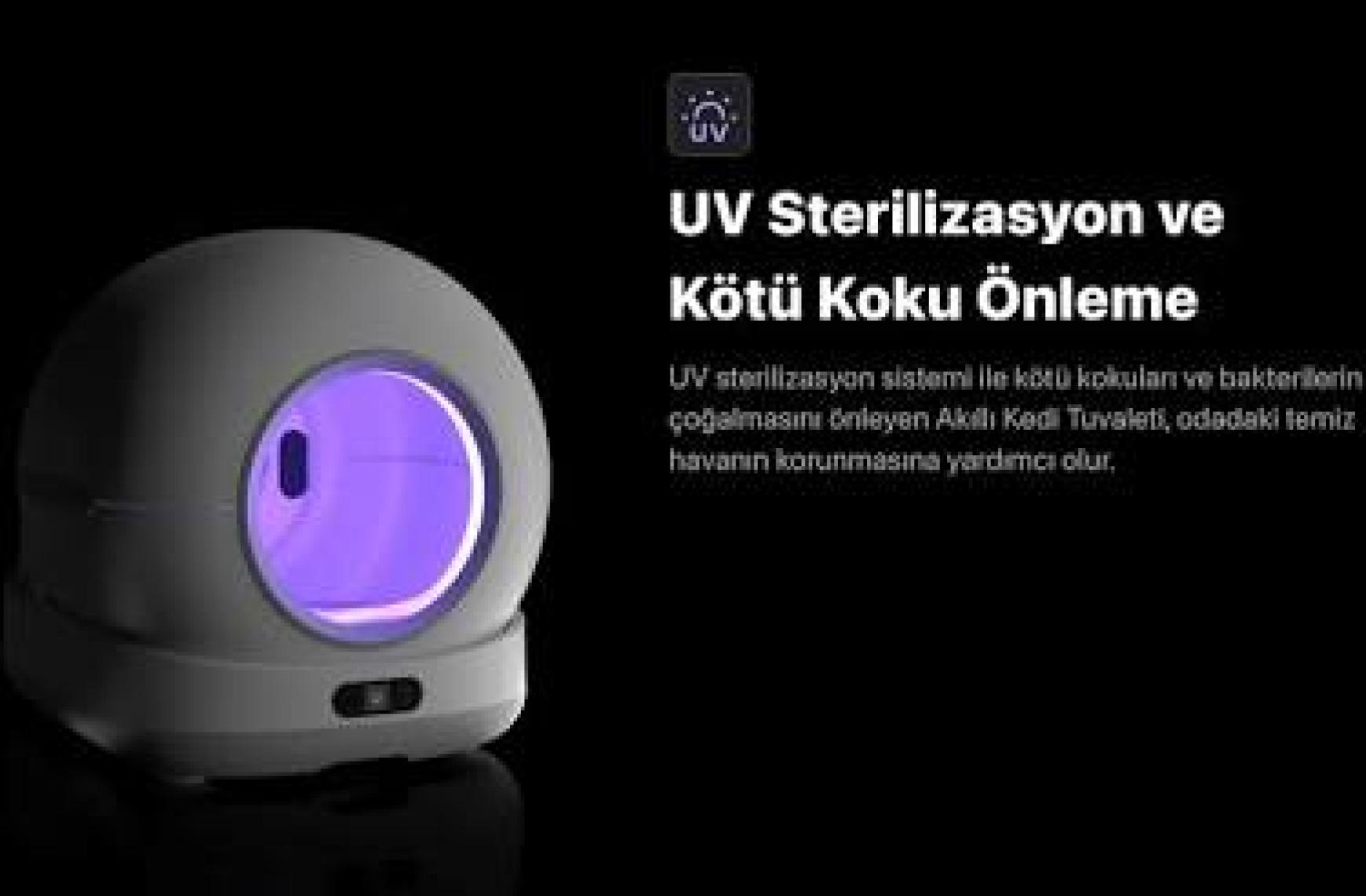 Xenon Smart Akıllı Otomatik Kedi Tuvaleti Uv Sterilizasyonlu 72L Hacim 7l Kapasiteli Mobil Uygulama Kontrollü Cat Cleaner X8624