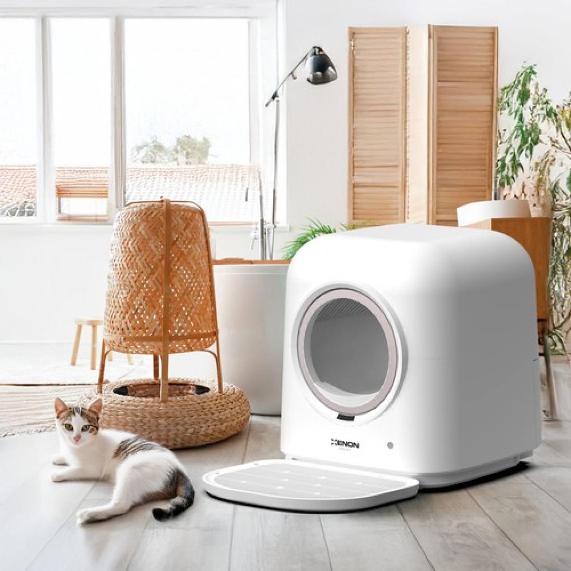 Xenon Smart Akıllı Otomatik Kedi Tuvaleti UV Sterilizasyonlu Koku Tableti ve Çıkarılabilir Kum Paspası Hediyeli Cat Cleaner X8620