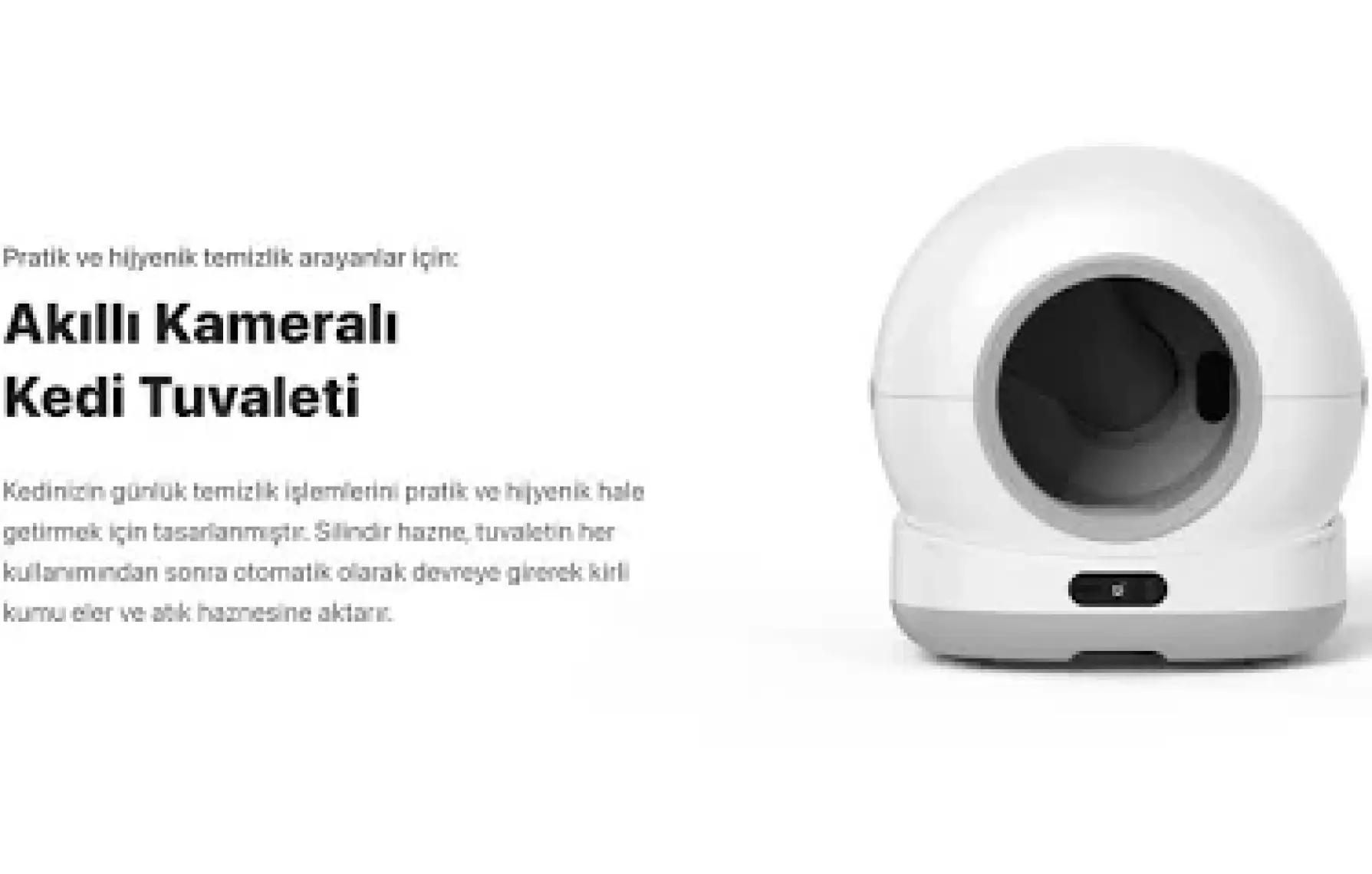Xenon Smart Akıllı Otomatik Kameralı Kedi Tuvaleti Uv Sterilizasyonlu 72L Hacim 7L Kapasiteli Cat Cleaner X8623