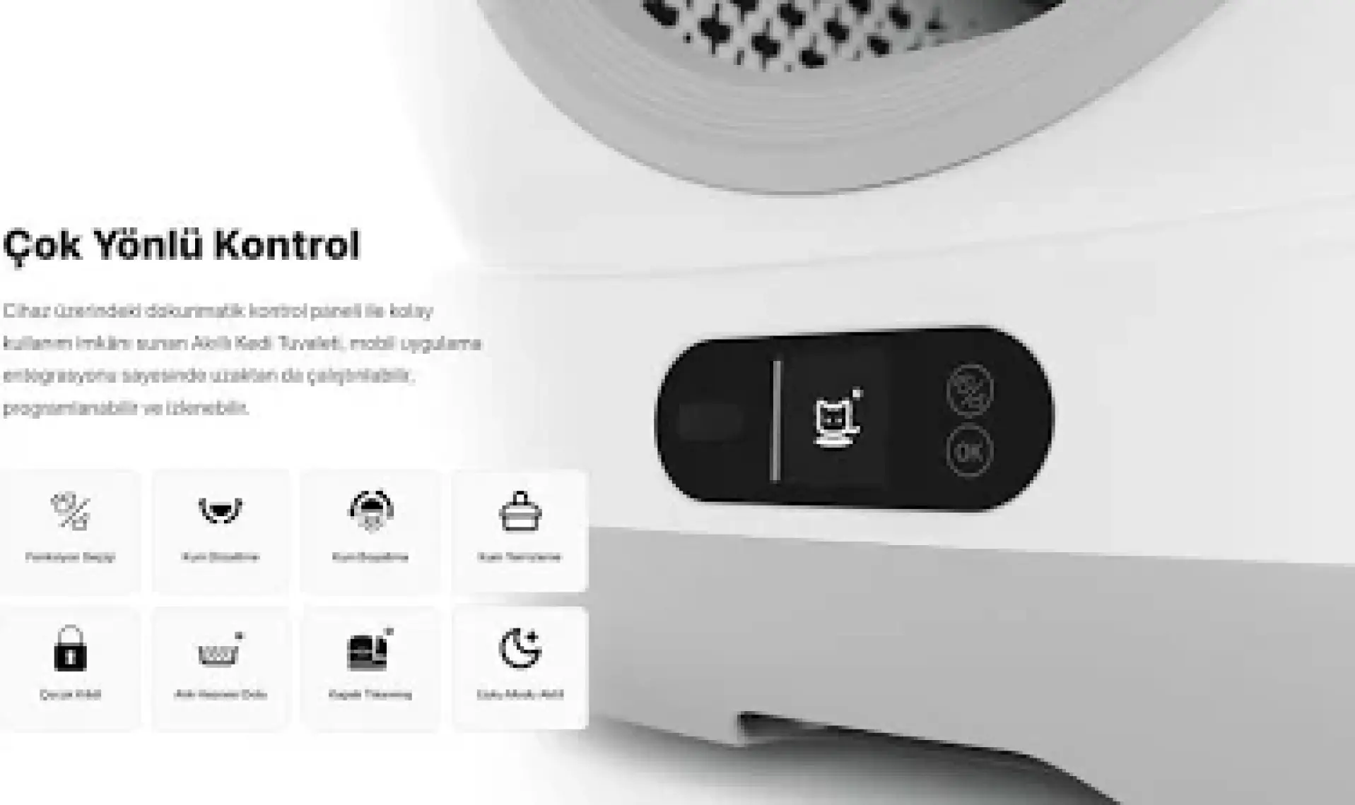 Xenon Smart Akıllı Otomatik Kameralı Kedi Tuvaleti Uv Sterilizasyonlu 72L Hacim 7L Kapasiteli Cat Cleaner X8623