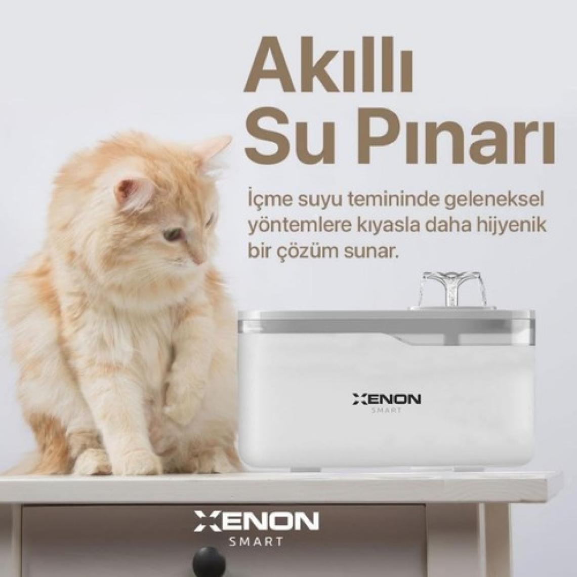 Xenon Smart Akıllı Otomatik Kedi Tuvaleti Paslanmaz Çelik Kaseli Mama Kabı Ultra Sessiz LED Işıklı Su Pınarı ve Filtre 4'lü Pet Seti