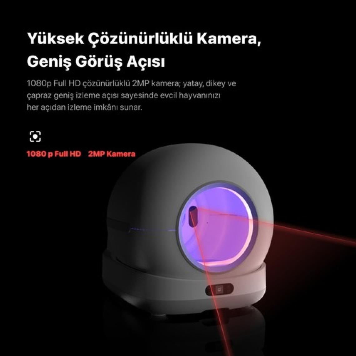 Xenon Smart Akıllı Otomatik Kameralı Kedi Tuvaleti Paslanmaz Çelik Kaseli Mama Kabı LED Işıklı Su Pınarı ve Filtre 4'lü Pet Seti