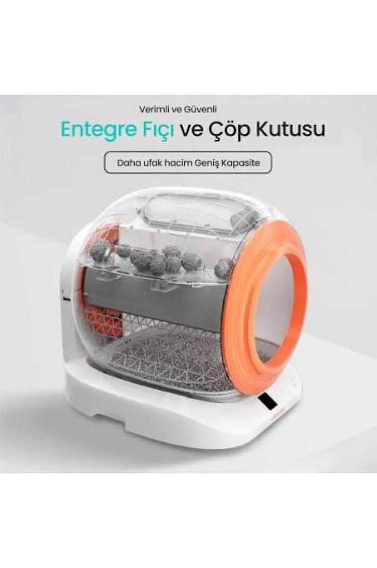 Groove Q-Clean Wi-Fi Otomatik Akıllı Kedi Tuvaleti Turuncu (Ultra Sessiz+Akıllı Sprey Koku Giderici+App Kontrol+Akıllı Sensör)
