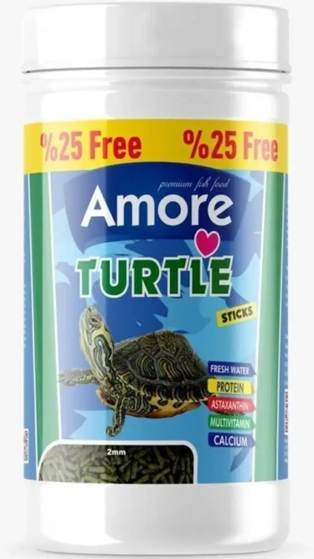 Amore Turtle Green Sticks 125, Bonisa 250ml, Lotus 100ml Su Kaplumbağası Yemi ve Vitamin Seti