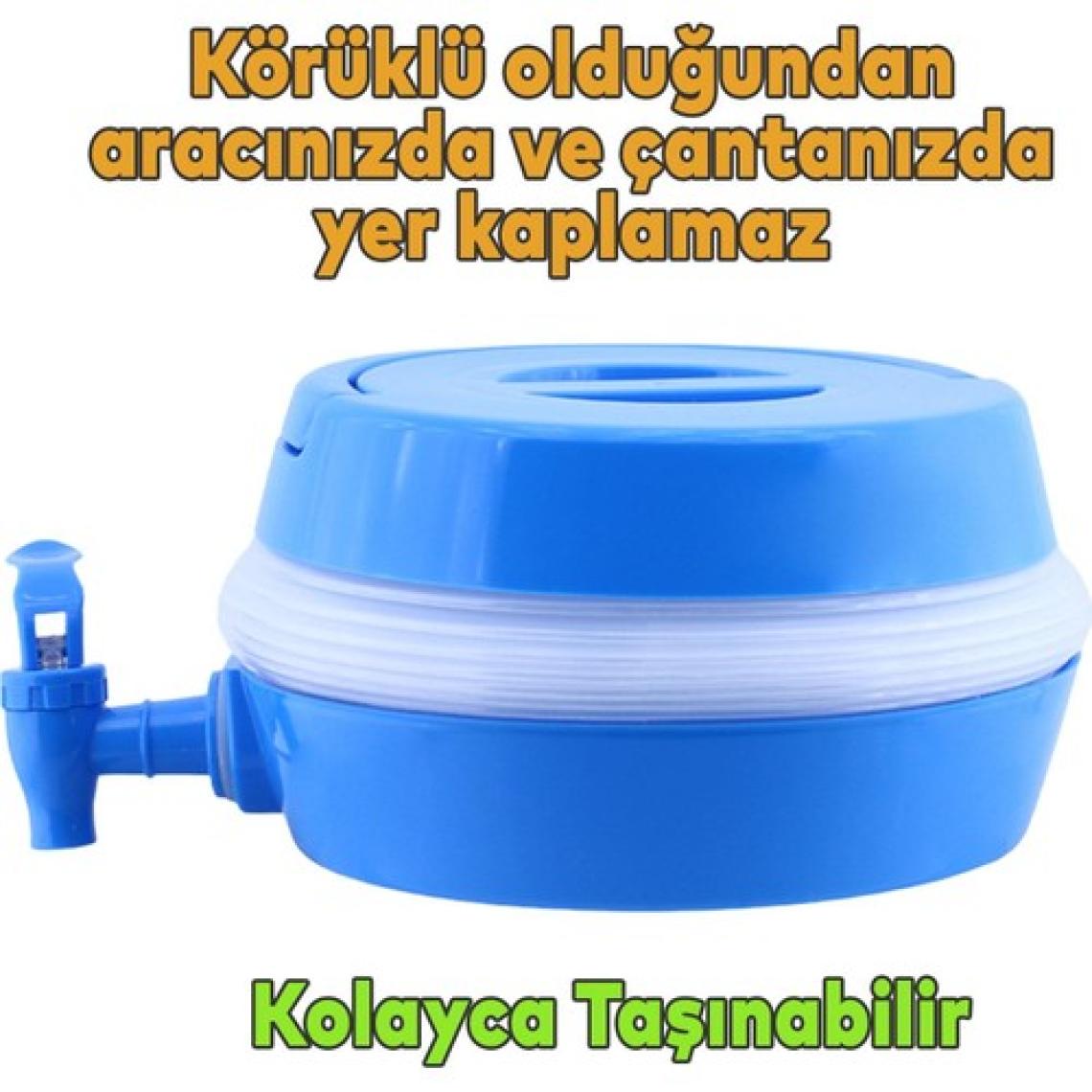 Körüklü Katlanabilir Su Sebili Termos Çeşmeli 5.5 Litre Piknik Kamp Pratik Su Ayran Içecek Bidonu