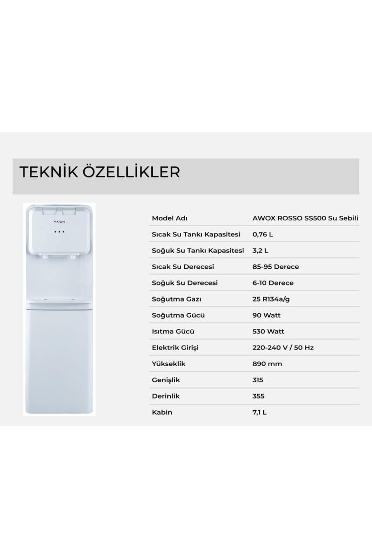 Rosso SS500 Sıcak Soğuk Su Sebili